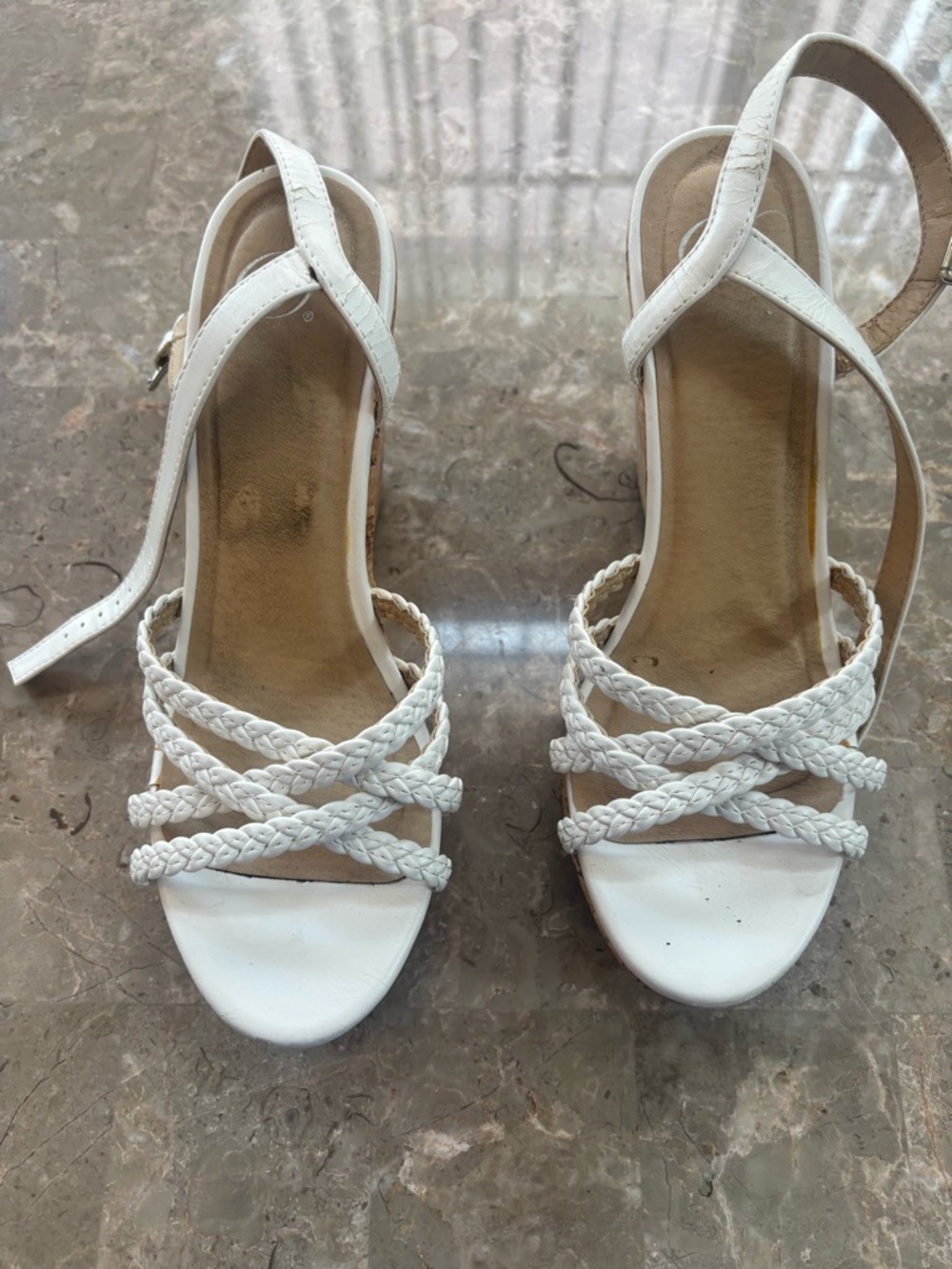 White wedges size 8